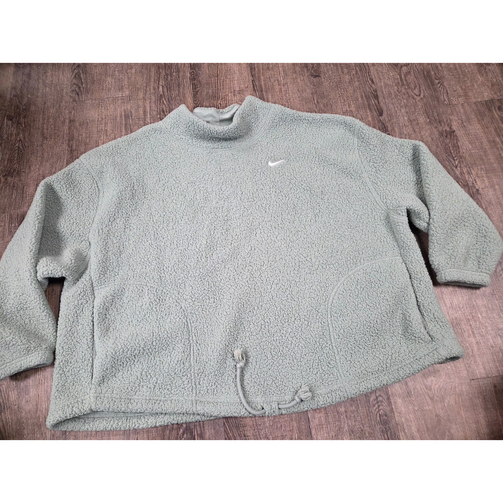 Nike Green Therma-Fit Plush Fleece Mock Pullover Sweatshirt Training Plus Size2X